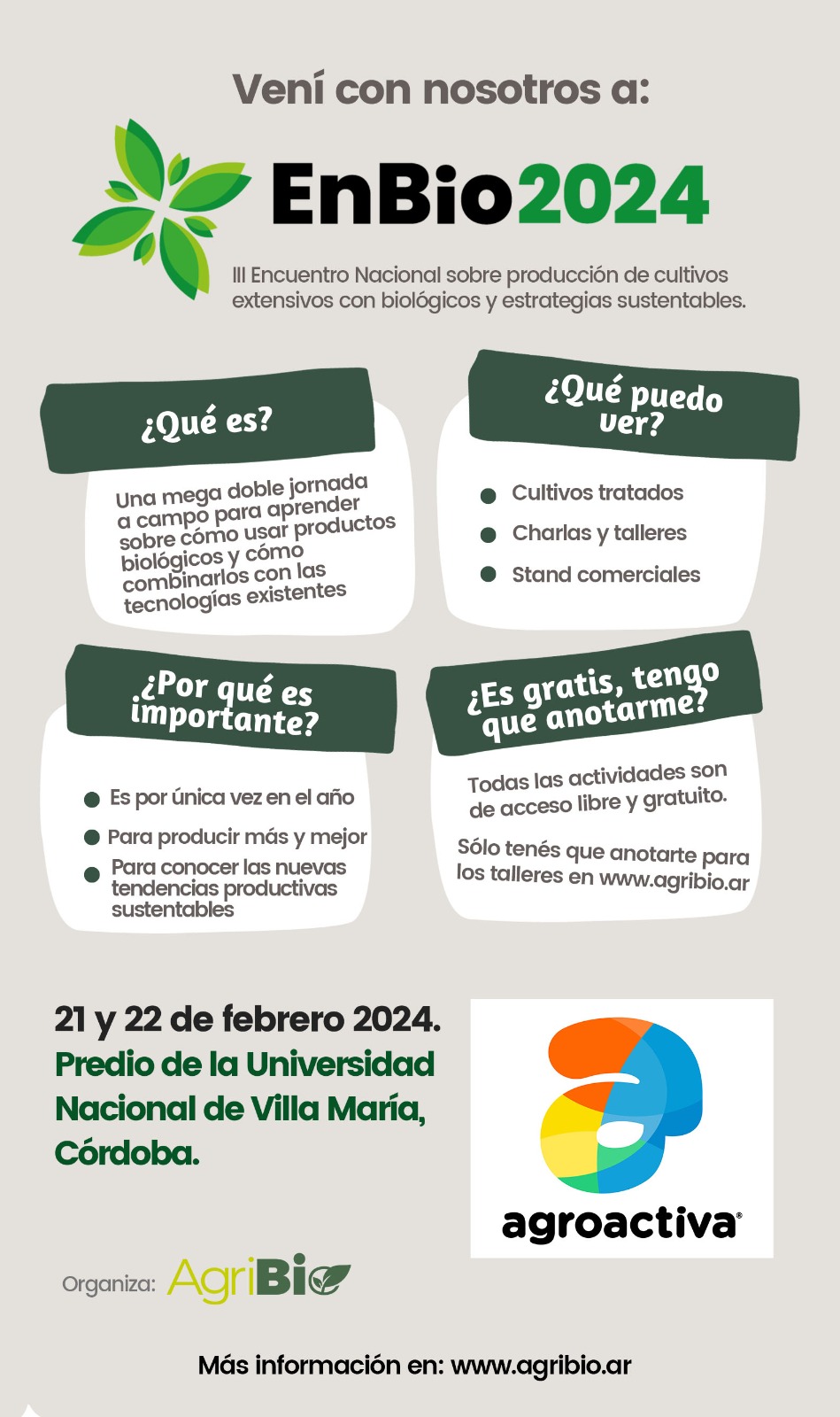 Agroactiva junto a EnBio, por una producciÃ³n sustentable